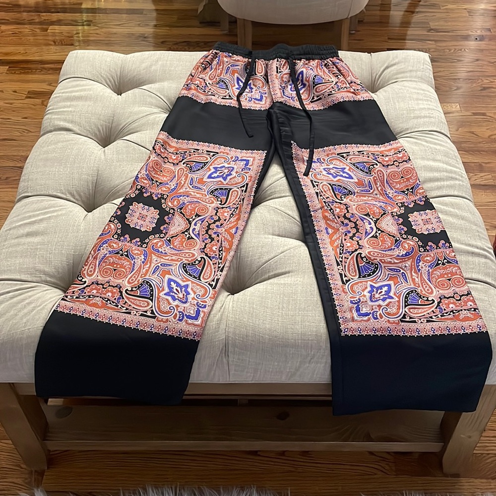 Zara Patterned Flare Leg Pants
